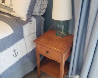 Nightstand; table lamp 