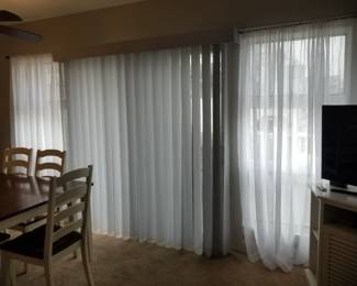 Vertical blinds; curtains