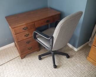 Desk; office chair
