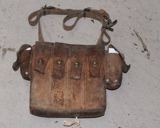 Vintage Swedish Army Leather Ammo Bag