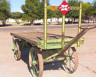 Antique Railway Express Agency (REA) Railroad Freight Cart