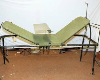 US Military Folding Field Hospital Bed complete