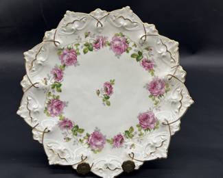 MZ Austria Pink Rose Petal Points Shaped Plate