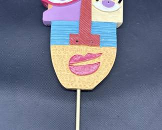 Picaso-Style Abstract Face Scupture (on a stick)
