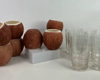 Trader Vic's Coconut Mugs and Mai Tai Glasses