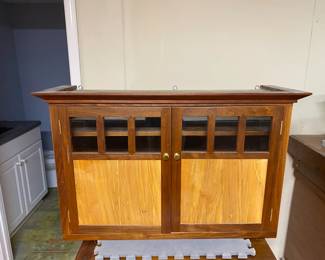 Custom wood cabinet - attaches to the wall