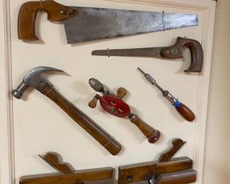 Custom display of antique tools:$100