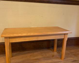 One of a kind wood table built by the homeowner who had his own company.