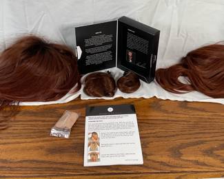 New Toni Brattin "Luminous Reg Dark Red" wig. New Pump it Up Fall dark red wig. New Style Ken Paves "The Crop" dark red (5) piece wig kit.