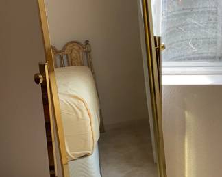 Standing electro copper plated mirror by Willard Mirrors, Inc, H 66" x W 26" x D 20 1/2.
