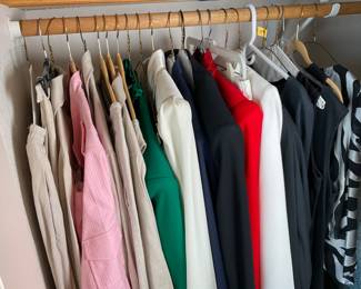 Women's casual/formal outfits, various sizes - med petite - size 14, various labels to include Isaac Mizrahi. See photos for sampling.