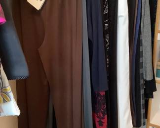 Thirty (30) +/- skirts and pants, most size medium and 12. Brands include Soft Surroundings, Bob Mackie, Susan Graver, Dana Buchman and more. See photos for sampling.