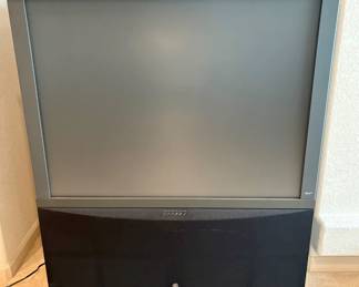 Retro GE Gemstar Guide Plus 45" color television. Includes remote and powers on. H 49" x W 41" x D 21".
