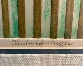 Christine Amarger (French, b. 1935), Artist’s Proof (A.P.) signed aquatint etching, estimated value $400–$550