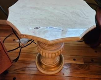 Marble top table plant stand