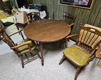 Vintage retro solid wood table and chair set