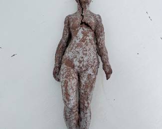 ANTIQUE CERAMIC RAKU FEMALE NUDE SCULPTURE