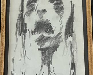 Wolkl - Pencil Sketch Mater Delorosa Framed Art measures 12.5 x 12.5 overall including frame.