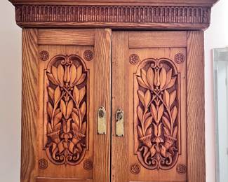 Carved hanging cabinet made by prisoner of war WWII