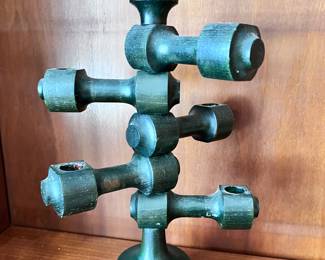 Mid Century Wood Candle holder