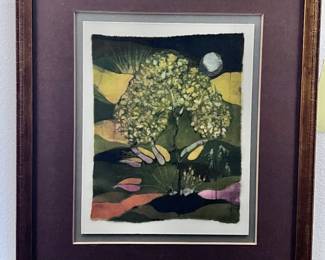 BATIK - HYDRANGE BLOSSOM FRAMED ART