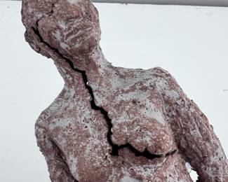 ANTIQUE CERAMIC RAKU FEMALE NUDE SCULPTURE