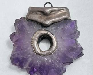 ANTIQUE AMETHYST SILVER PENDANT