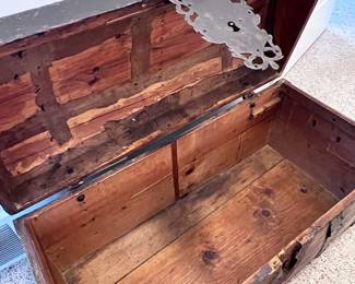 GERMAN OAK TRUNK WITH IRON FITTINGS APPROX 1800