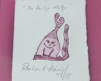 Reinhard Kampf 1978 Etching The Funny Hat