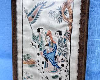 UPCLOSE OF CHINESE SILK WORK
