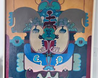 VERY LARGE HEIN ALTSCHAFFEL ABSTRACT OIL ON CANVAS 46"X52"