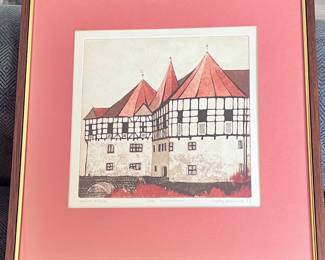 Etching Veste Irmelshausen Framed and Matted. Believed to be Reinhard but not sure. 1977 Measures 13.75" x 14.25"