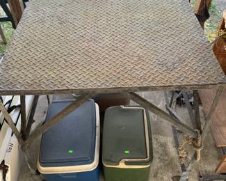 (33) Steel Table  39"Wx44"Dx37"H   $260
