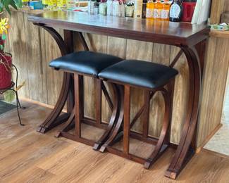(11)  Drop Leaf Bar Height Table w/2 Stools  48"Wx32"Dx36"H   $215