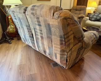 (7)  Plaid Double Loveseat Manual Recliner  70"Wx36"Dx40"H   $255