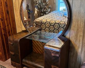 (22)  Antique Art Deco Vanity w/Chair  45"Wx20"Dx63"H   $175