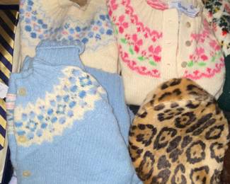 Vtg. hats and sweaters 