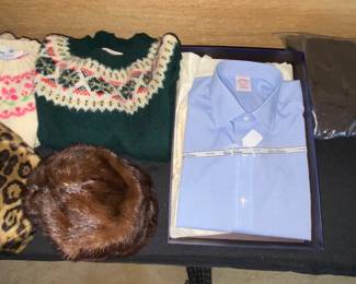 Vtg. Unopened Brooks Brothers short, Vtg. Hats and sweaters 