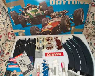 Carrera Daytona slot car race game with box