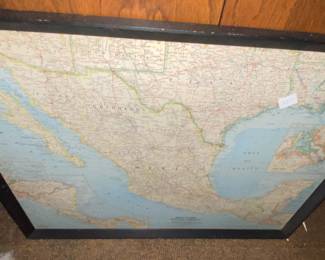 Framed world maps 