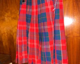 Woolen plaid skirt 