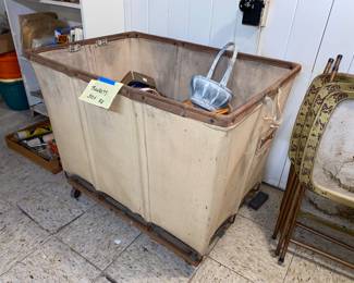 Large canvas laundry cart