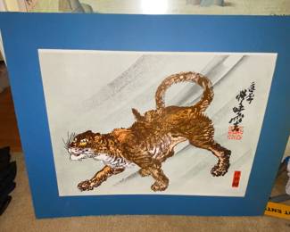 Asian tiger matted art