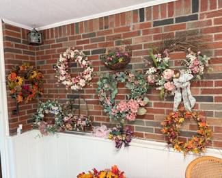 Lots of wreaths and craft supplies