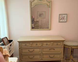 Dixie Provincial Mid-Century 6 drawer dresser and mirror