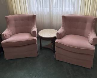 Broyhill Chairs (2) and Hammary Marble Top side table