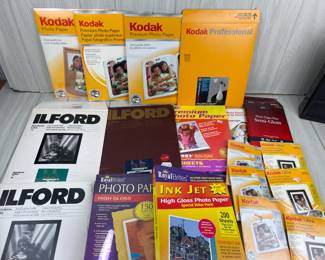 LOT 154 PHOTO PAPER KODAK ILFORD MANY MORE LOTS OF CAMERAS & DARKROOM EQUIPMENT! SEE AUCTION FOR DETAILS
