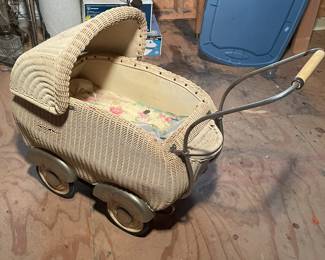 LOT 1154 WICKER BABY DOLL STROLLER GERMANY