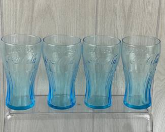 LOT 54 OF 788 COCA COLA BLUE GLASS BEVERAGE TUMBLERS