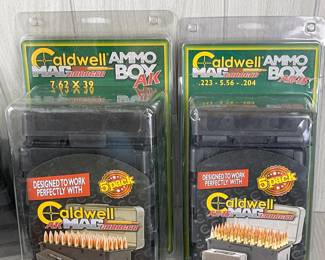 LOTS 508 - 511 AMMO STORAGE BOXES CALDWELL AMMO BOX AMMUNITION AK AR MAG CHARGER